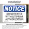 Signmission Do Not Enter Without Prior Authorization OSHA Notice Sign, Vinyl Decal, 14in W x 10in L, 2PK OS-2PACK-NS-D-1014-L-11265 - alternate 2